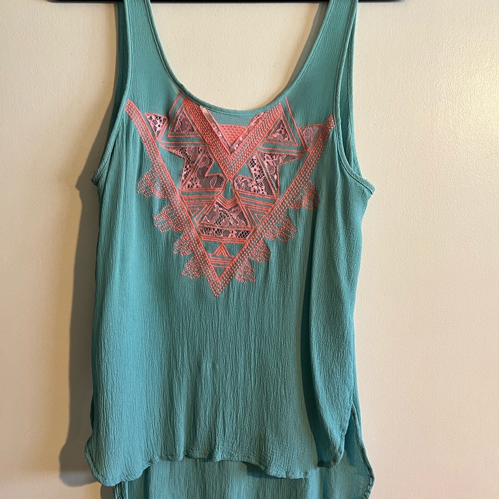 LUSH sheer patterned tank